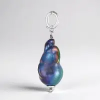 Cavill - Zilveren hanger - 925 Sterling zilver gerhodineerd - Mystieke zoetwater kweekparel 23x12,5 mm fancy slijpsel - Elegante sieraden voor dames