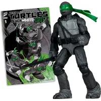 Mcfarlane Toys Teenage Mutant Ninja Turtles Page Punchers Actiefiguur Donatello (zwart, wit en groen) (rode Platinum-editie), 13 cm