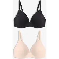 Bonprix Voorgevormde bh zonder beugel met katoen (set van 2) maat 80