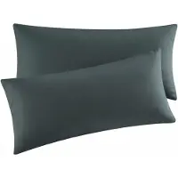 Famanu - Kussensloop, 40 x 80 cm, set van 2 stuks, kussenslopen met ritssluiting, van microvezel, zacht, kussensloop, antraciet