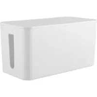 Famanu – Kabelbox - kabelmanagementbox kabelorganizer-box 23,5 x 11,5 x 12 cm - opbergdoos voor het verbergen van stekkerstrips - adapters en kabels - kabelverzamelaar - wit