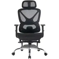 FOXSPORT Ergonomische Bureaustoel - 5D lendensteunsysteem - Armleuningen 4D - Rugleuning 90° tot 135° - tot 115kg Belasting - Bureau stoel voor kantoor, gaming- Zwart
