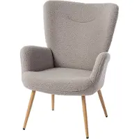 HOMCOM -Accentstoel-Trouble stof-71 x 74 x 97,5 cm-Grijs