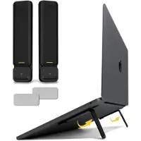 Famanu – Pop-up laptopstandaard met koelfunctie - draagbare laptopverhoger voor bureau - geschikt voor laptops en tablets van 8–20 inch - zwart