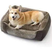 Famanu – Hondenbed Medium Wasbaar - 76x61x15cm Hondenbankbedden met antislipbodem - afneembare wasbare hoes - zacht groot kattenbed - rechthoekig