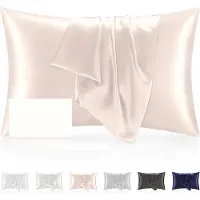 Famanu – Zijden kussensloop - 100% zijde - 50 x 70 cm - superzacht zijden kussensloop - 22 momme - allergiearme kussenslopen voor bescherming van haar en huid - 1 stuk ademende kussensloop - roze