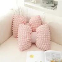 Snq Lendensteun - 2 stuks - Decoratief kussen in strikvorm - 35 x 32 cm - Strikdesign - Lendensteunkussen voor bedden, banken en woonkamers - Stijlvol kussen voor huisdecoratie - Roze