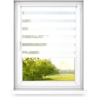 Time4blinds dag en nacht dubbel rolgordijn mini - raamrolgordijn dag en nacht - rolgordijn zonder boren - zonwering - rolgordijnen voor slaapkamers - 1300x2500 - Klassiek Wit - Links
