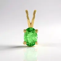 Cavill - Zilver Hanger 925 Sterling Zilver Verguld - Tsavoriet Ovaal 0,725 ct - Elegant Tanzania Edelsteen Sieraad