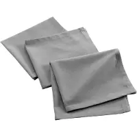 Famanu – Servetten set van 3 stuks, 40 x 40 cm, gerecycled katoen, effen China-grijs, ideaal voor feesten en dagelijks gebruik