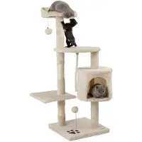 Famanu - Pluche kattenkrabpaal met comfortabele hoogte, ideaal voor binnen