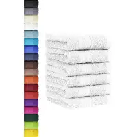 Famanu - 6-delige set gastendoekjes in vele kleuren 100% katoen 6-pack gastendoekjes 30x50 cm wit