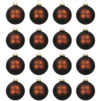 Krebs Kerstballen - 16x glas - 7 cm - bruin mat - Mustang Velvet - kerstboomversiering