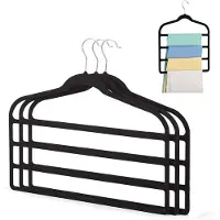 Famanu – Fluwelen broekhangers set van 3 met meerdere stangen, antislip oppervlak, ideaal voor delicate kleding