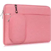 Famanu - 13-13,3 inch waterdichte laptophoes met PU, beschermende roze sleeve met accessoirevak voor Air/Pro en Surface