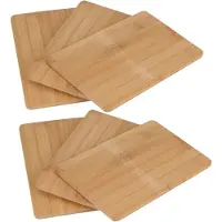 Excellent houseware Snijplanken/broodplanken bamboe hout - set van 6x - rechthoekig - 22 x 15 cm