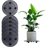Famanu set van 6 ronde onderzetters, diameter 30 cm - zwart