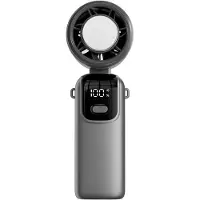 VHV -Draagbare Handventilator - Stille Mini Ventilator met 5 Snelheden en Digitaal Display - USB Oplaadbare Tafelventilator met 4000mAh Accu voor Festival, Kantoor en Reizen - Grijs