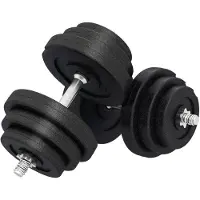 Happiq Dumbbell Set 40 kg – Halterset met 2 Korte Halters van Staal – Zwart