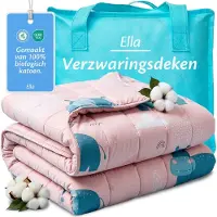 EL Life Verzwaringsdeken Kind 3,2kg - 100 x 150cm - Zwaartedeken - Weighted Blanket - Verzwaarde Deken - OEKO-TEX Katoen - Nijlpaard