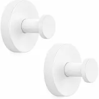 BOTC handdoekhaakjes - haken - Handdoekhouder Met Zuignappen - RVS - Set van 2 - Ø 60 mm - Wit
