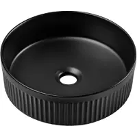 Comad Beyond waskom met ribbel 36x36cm zwart mat