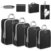 Famanu - 7-delige compressie-packing cubes set, waterdicht en ruimtebesparend – Beige