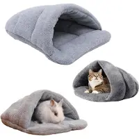 Famanu - Cavia-bed pluche hol voor kleine dieren grijs