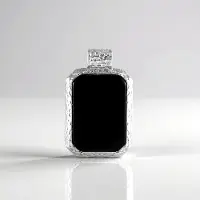 Cavill - Zilveren Hanger - 925 Sterling Zilver Gerhodineerd - Zwarte Onyx 10,1 ct Achthoekig Facet - Elegant Indiaas Edelsteen Sieraad - 35x22 mm