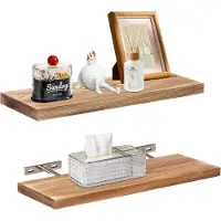 Famanu – Set van 2 zwevende wandplanken voor huisdecoratie, geschikt voor badkamer, woonkamer, slaapkamer en keuken