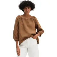 Marc O'Polo regular fit blouse van puur linnen met carmenhals