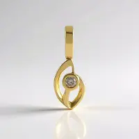 Cavill - Zilveren Hanger - 925 Sterling Zilver - I3 Champagne Diamant 0,068 ct - Ronde Briljant Bezel Zetting - Afrikaanse Diamant Sieraden