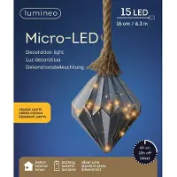Lumineo Kersthanger Diamant Grijs Transparant D 16 H 20 Cm