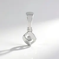 Cavill - Ronde I3 Diamant Hanger 0,025 ct - 925 Sterling Zilver Rhodium - Certificaat - Modern Open Design - Luxe Dagelijkse Draagbare Ketting