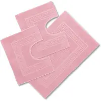 Famanu – Set van 3 badsponsmatten - 1 tapijt 60 x 90 cm + 2 ronde wc cm. Torino absorberende katoenen badkamermat - badkamermat zonder slipweerstand