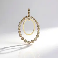 Cavill - 9K Geelgouden Hanger - 1,107 ct I2 Champagne Diamant - Briljantgeslepen Afrikaanse Diamant - Elegante Luxe Sieraden voor Dames