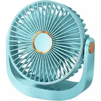 Snq Draagbare mini-ventilator met afneembare kap - Ultrastille bureauventilator - Luchtcirculator - 5 windsnelheden - 360° rotatie - USB-opladen - Geschikt voor kantoor en slaapkamer - Blauw