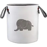 Famanu – Ronde katoenen opbergmand met dierenprint, opvouwbare organizer voor wasgoed en accessoires