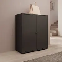 Meubella - Deacon - Schoenenkast - Zwart - 70x33x78 cm
