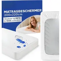 Famanu - Matrasbeschermer 200x220 cm, waterdicht, ademend en allergie-proof – Wit