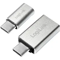 Logilink AU0040 verloopstekker USB 3.1 C USB 3.0 A. Micro USB 2.0 Aluminium