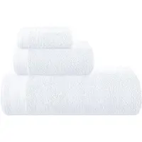 Famanu Ultra Soft Set van 3 katoenen handdoeken, bevat een grote badhanddoeken van 70 x 140 cm, handdoeken 40 x 60 cm en een wasbed van 30 x 30 cm, wit