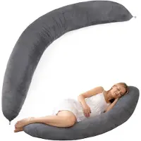DAITORE - Zwangerschapskussen XXL - 190x32cm - Afneembare & Wasbare Hoes - Ergonomisch Zijslaapkussen - Voedingskussen - Lichaamskussen - Body pillow