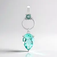 Cavill - Zilveren Hanger met 3,17 ct Braldu Fluoriet Peervorm en Rond Geslepen 925 Sterling Zilver Palladium - Handgemaakt - Uniek Sieraad