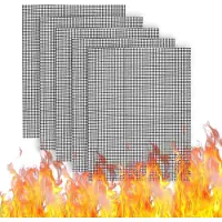 Famanu - Grillmat voor gasgrillgrillmat, grillfolie voor houtskoolgrill 40 x 30 cm, anti-aanbaklaag grillrooster en grillmat, praktische grillmatten, gasgrill, houtskool luchtfriteuse