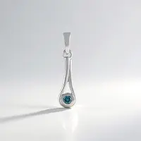 Cavill - 925 Sterling Zilver Hanger met Platina Plating - Blauwe Diamant 0,089 ct - Ronde Briljantslijpsel - Druppelvormig - Modern Luxe Sieraad Dames