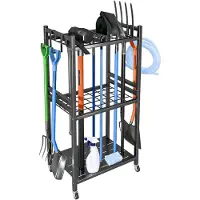 Famanu – Organizer 42 stuks – Grote voordeelset met wandclips en 4 haken, ideaal voor meerdere ruimtes of voorraad – Voor garage en tuin (zwart)