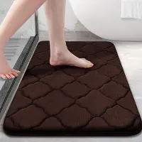 Famanu - Traagschuim badkamertapijt, antislip, zacht, absorberend, wasbaar, onderhoudsvriendelijke douchemat, 40 x 60 cm, bruin