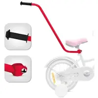 Sun baby Duwstang voor kinderfiets - Blanc beige, verstelbare fiets leerhulp accesoires fietsenleerhulp steunstang fietsstang