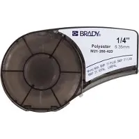 Brady M21-250-423 tape polyester zwart op wit 6,35 mm x 6,40 m (origineel)